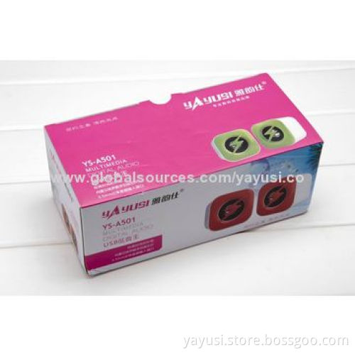 Square Soft Rubber Mini Speakers for Computer, Sized 80 x 80 x 80mm